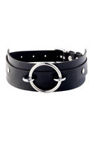 O-Ring Front Collar Black/Silver Kinky Diva