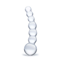 Glas - Curved Glass Beaded Dildo