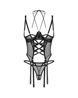 Dominna corset and crotchless thong L/XL Obsessive
