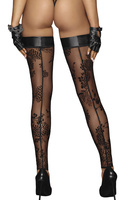 F243 Tulle Stockings XL Noir Handmade