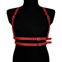 Leather harness Nastia red