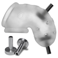 Chastity Belt Airlock Electro Air-Lite Vented Chastity Clear Oxballs