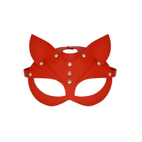 Leather mask Selina red
