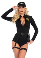 SWAT Team Babe Policewoman Costume Bodysuit S Leg Avenue