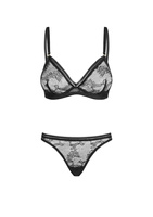  Petitenoir Set bra and thong XL Noir Handmade