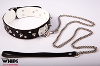 Whips Men's collar with leash white