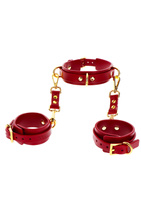 Taboom D-Ring Collar and Wrist Cuffs Red