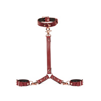 Liebe Seele Wine Red Collar and Wrist Restraint Harness