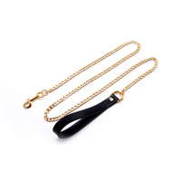 Gold Leash with Leather Handle Upko Leash UPKO