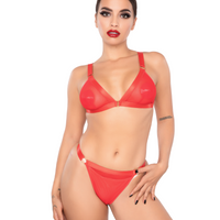 Kinky Diva lingerie set Spicy Bra & Briefs Red S/M