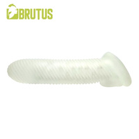 Almighty Ribbed Cock Sheath 18 cm Clear Brutus