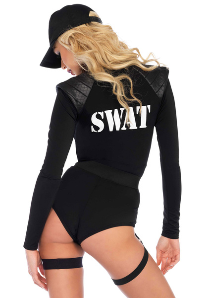 Swat Team Babe Policewoman Costume Bodysuit Xs Leg Avenue