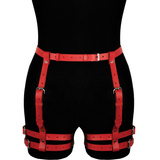 Leather belt Amelia red