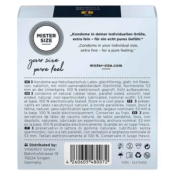 Condoms 53 Mm 3 Pieces Mister.Size