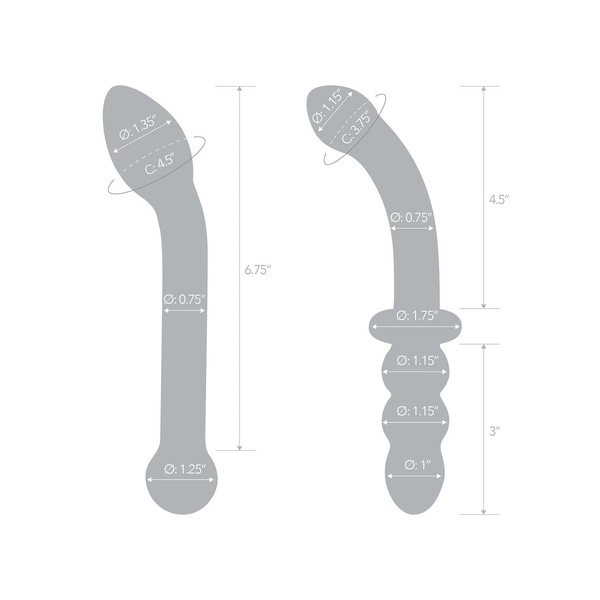 Zestaw Dwóch Szklanych Dild G-Spot Pleasure S Dildo Set 2 Pcs Glas