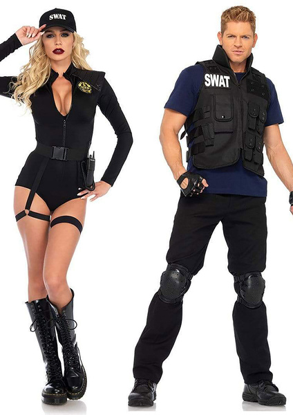 SWAT Team Babe Policewoman Costume Bodysuit L Leg Avenue