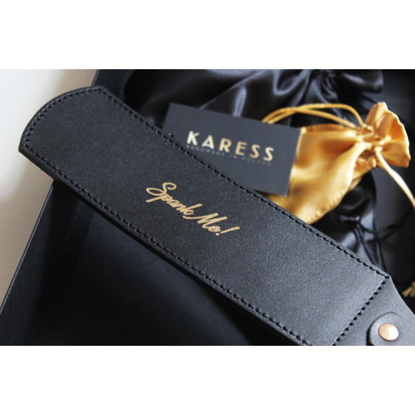 Leather paddle Mia black