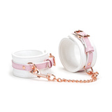 Kajdanki White & Pink Fairy Goat Leather Ankle Cuffs Liebe Seele