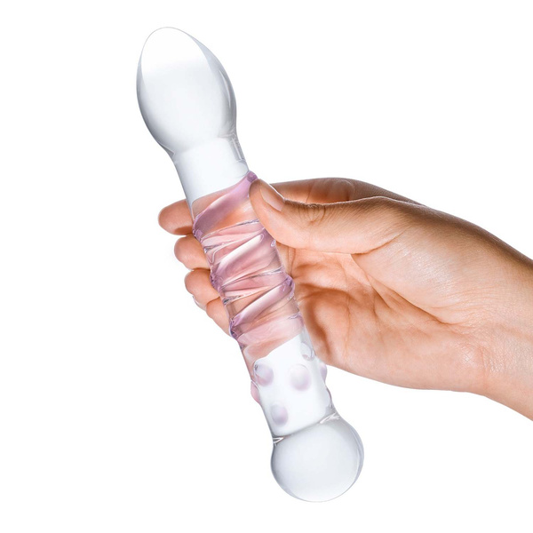 Szklane Dildo Ze Spiralnym I Punktowym Wybrzuszeniem Spiral Staircase Full S Dildo Glas