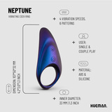Hueman erection ring Neptune Vibrating Cock Ring + Remote