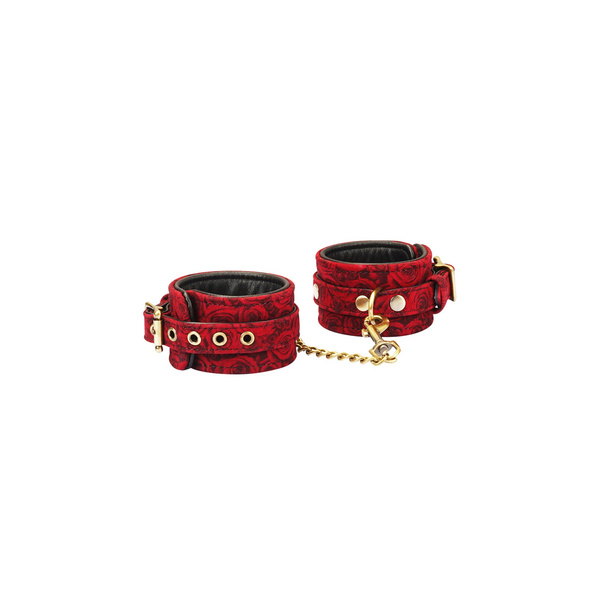 Liebe Seele Kinbaku Ukiyoe Red Rosy Lamb Leather Ankle Cuffs 