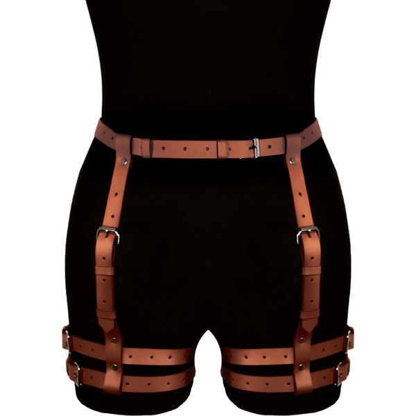 Brązowa Skórzana Uprząż Na Uda Amelia Karess