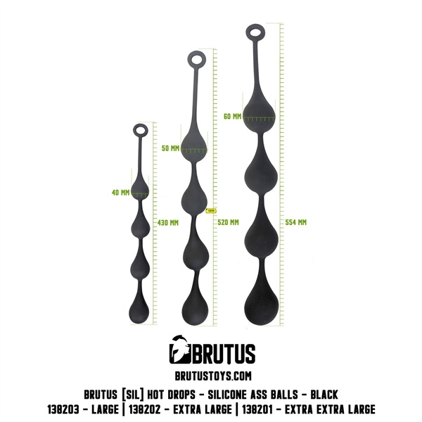 Hot Drops Silicone Ass Balls O40mm Black L Brutus