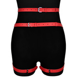 Leather belt Alisa red