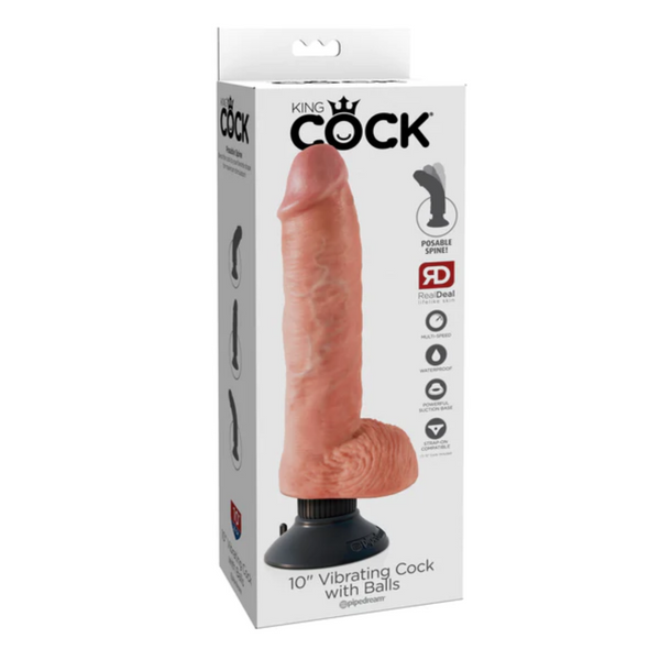 Wibrujące Dildo King Cock With Bals 10 Light Pipedream