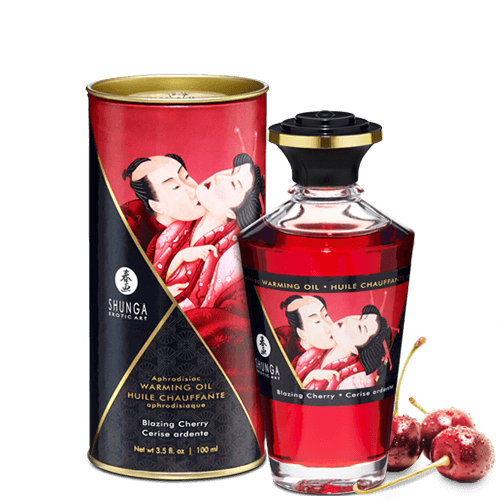 Jadalny Olejek Rozgrzewający Do Miejsc Intymnych O Smaku Wiśniowym Aphrodisiac Warming Oil Blazing Cherry 100Ml Shunga