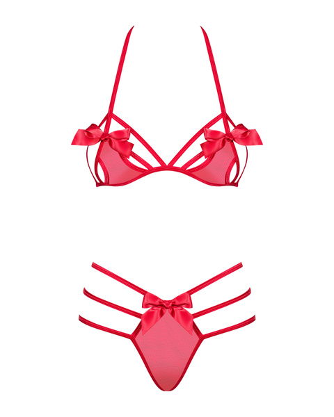 Czerwony Komplet Bielizny Giftella S/M Obsessive
