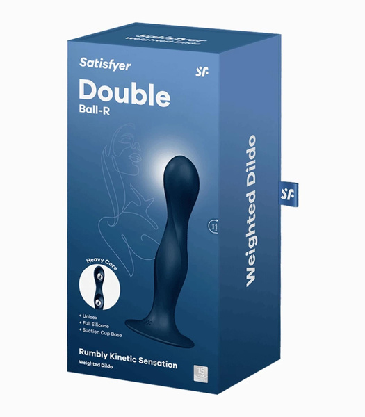 Dildo z wewnętrznymi kulkami Double Ball-R dark blue Satisfyer