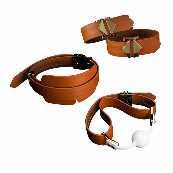 LOCKINK Bondage & Restraint Set Brown