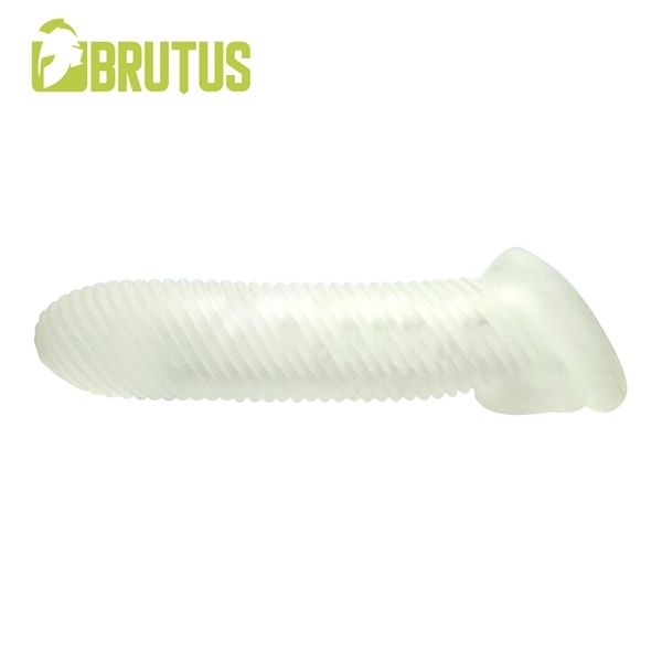 Almighty Ribbed Cock Sheath 18 cm Clear Brutus