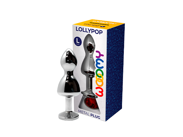 Korek analny Lollypop Double Ball Metal Plug L Red Wooomy