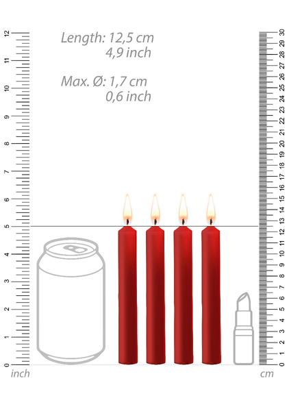 Ouch! Teasing Wax Candles 4-pack Red