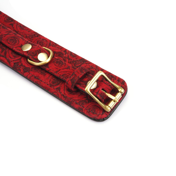 Liebe Seele Kinbaku Ukiyoe Red Rosy Lamb Leather Handcuffs