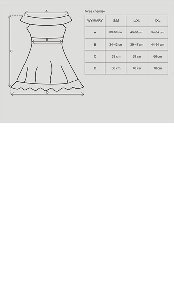 Koronkowa Babydoll Ze Stringami Flores L/Xl Obsessive