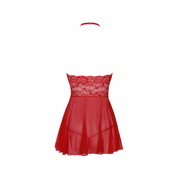 Babydoll Kiss247 Sexy Kiss Red S/M Noir Handmade