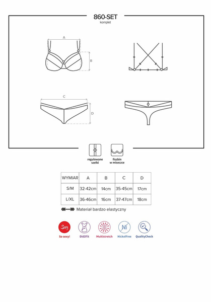 860-Set-1 Komplet Czarny L/Xl Obsessive