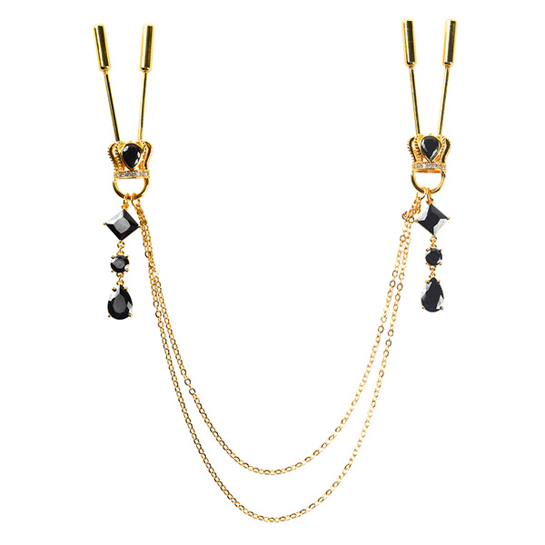 Ozdobne Zaciski Na Sutki Upko Crown And Dangling Side Decorations Chain Nipple Clamps UPKO