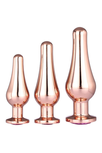 DREAMTOYS GLEAMING LOVE PLEASURE PLUG SET ROSE GOLD