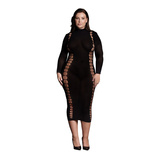 Sukienka Midi Carme Xl Dress With Turtleneck Black Osx Le Désir
