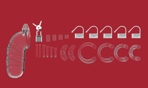 Chastity Model 05 Transparent Pas Cnoty Przeźroczysty Man Cage