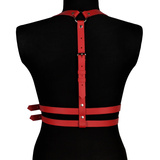 Leather harness Nastia red