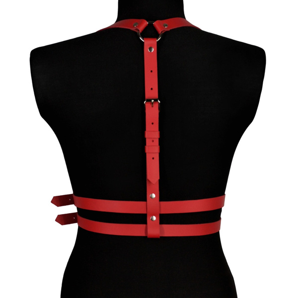 Leather harness Nastia red