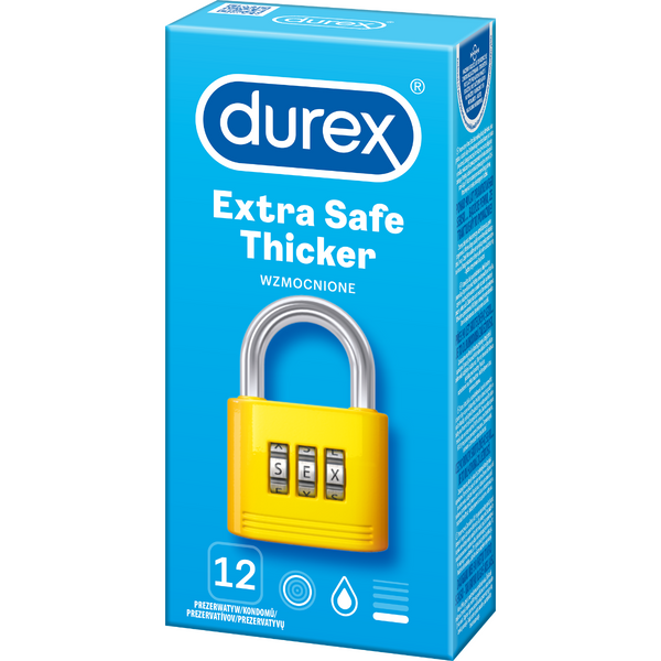 Prezerwatywy Lateksowe Grubsze Extra Safe 12 Szt. Durex