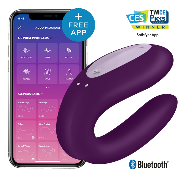 Wibrator Dla Par Double Joy Violet With App Satisfyer