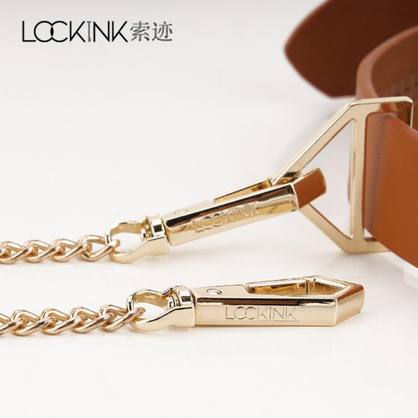 LOCKINK Collar with Leash Set Brown