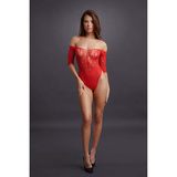 Body Crotchless Rhinestone Teddy Red OS Le Desir 